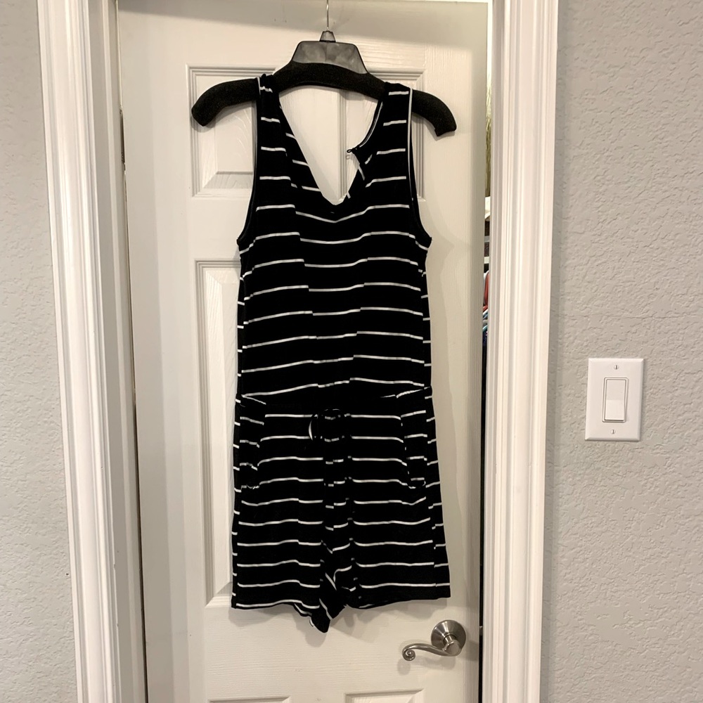 Striped short romper